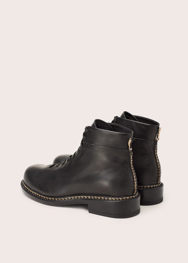 Feit Braided Lace Up Boot - Black | Garmentory