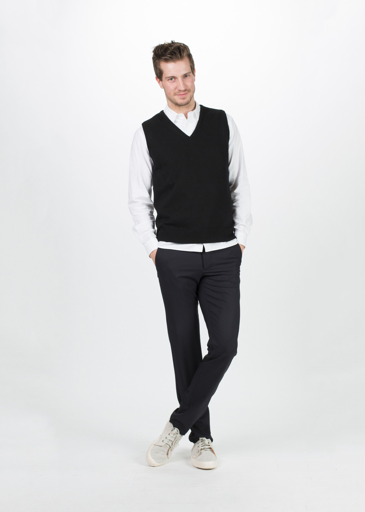 トップス MARGARET HOWELL / linen knit V neck vest V-Neck-Linen-Vest-