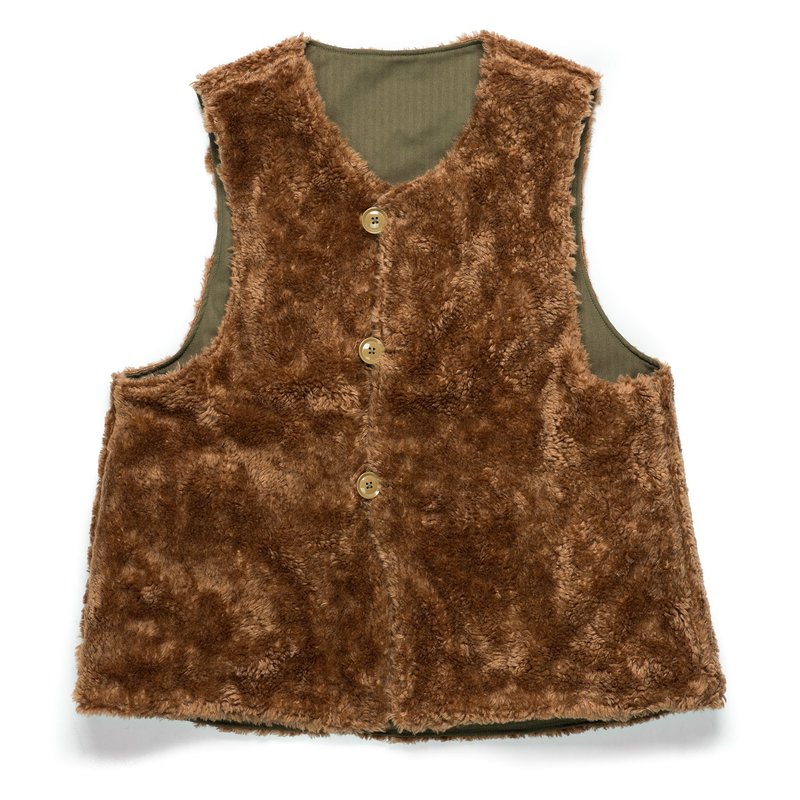 Engineered Garments Cotton Herringbone Twill Over Vest - Olive