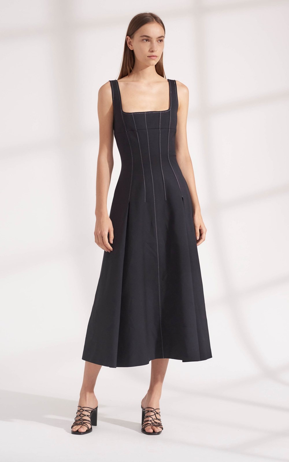 Dion Lee Pinstitch Corset Dress - Ink/Ivory | Garmentory