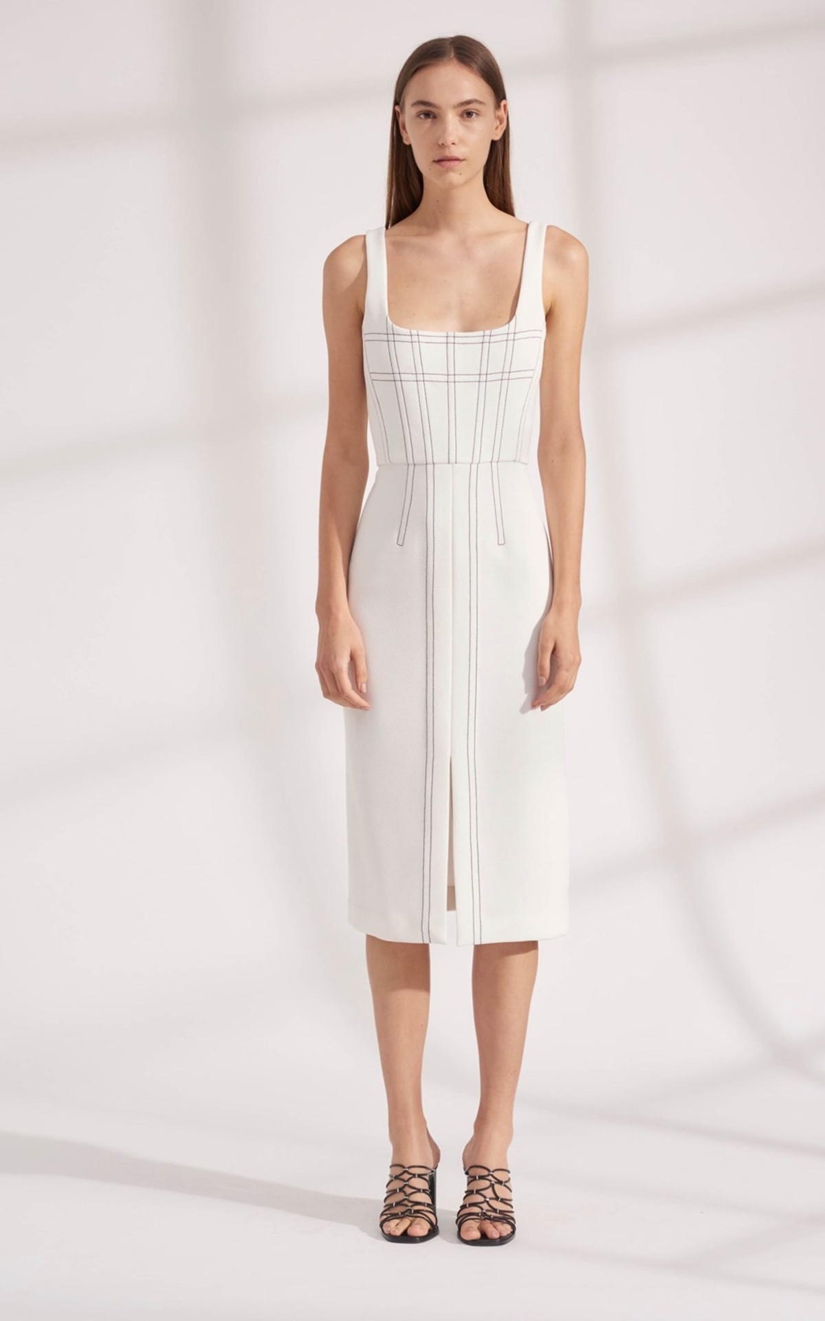 Dion Lee Truss Pleat Corset Dress - Ivory