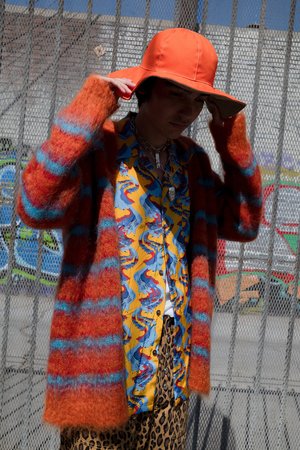 Marni Reversible Wide Brim Bucket Hat - Orange Marni Reversible Wide Brim Bucket Hat - Orange