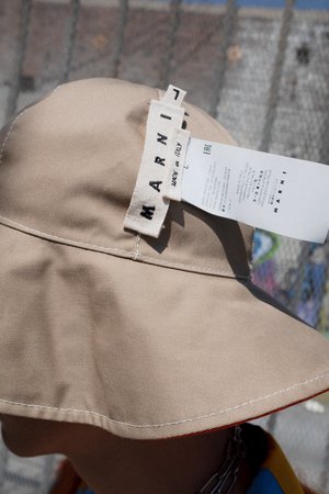 Marni Reversible Wide Brim Bucket Hat - Orange Marni Reversible Wide Brim Bucket Hat - Orange