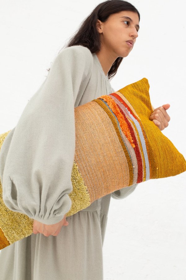 Jess Feury Lumbar Pillow - Ochre/Peach/Gold Chenille Jess Feury Lumbar Pillow - Ochre/Peach/Gold Chenille