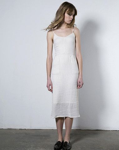 Objects Without Meaning Strappy Dress in White Ripple Objects Without Meaning Strappy Dress in White Ripple
