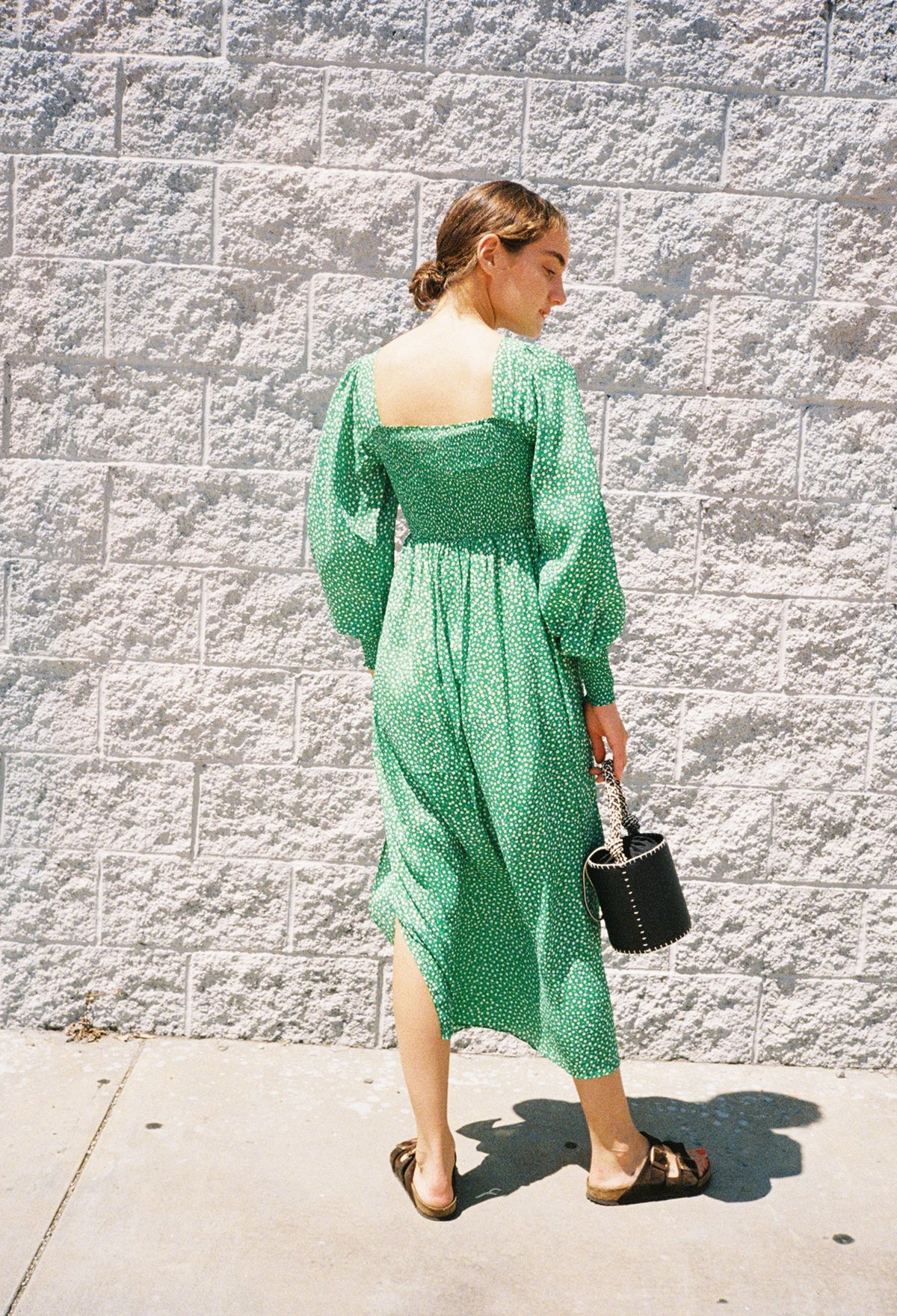 RIXO LONDON Marianne Smocked Micro Floral Dress - Green | Garmentory RIXO LONDON Marianne Smocked Micro Floral Dress - Green | Garmentory