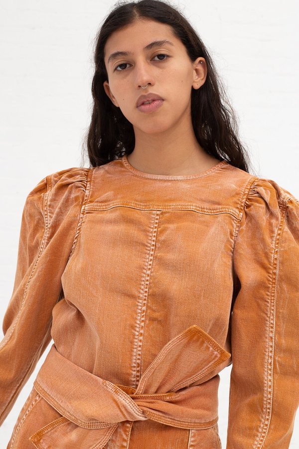 Ulla Johnson Kirby Blouse Rust Acid Wash Garmentory