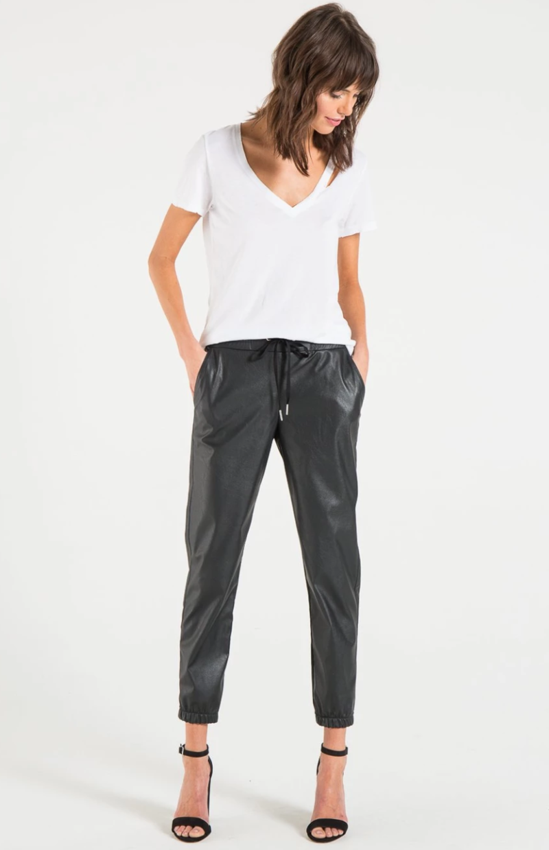 N: Philanthropy Scarlet Faux Leather Jogger - Black | Garmentory