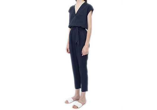 7115 BY SZEKI V-NECK NAVY JUMPSUIT 7115 BY SZEKI V-NECK NAVY JUMPSUIT
