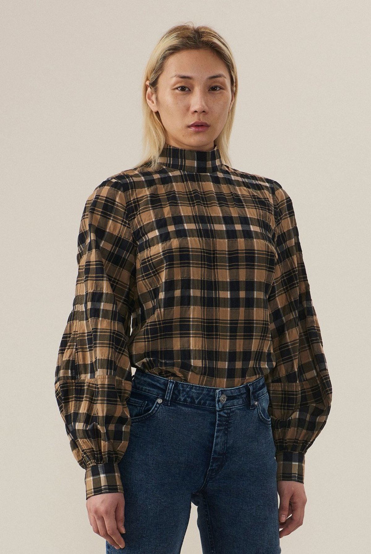 Seersucker-Check-Blouse-
