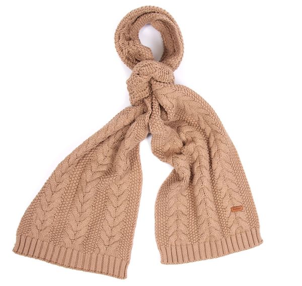 Barbour Cable Hat \u0026 Scarf Set - Mink 
