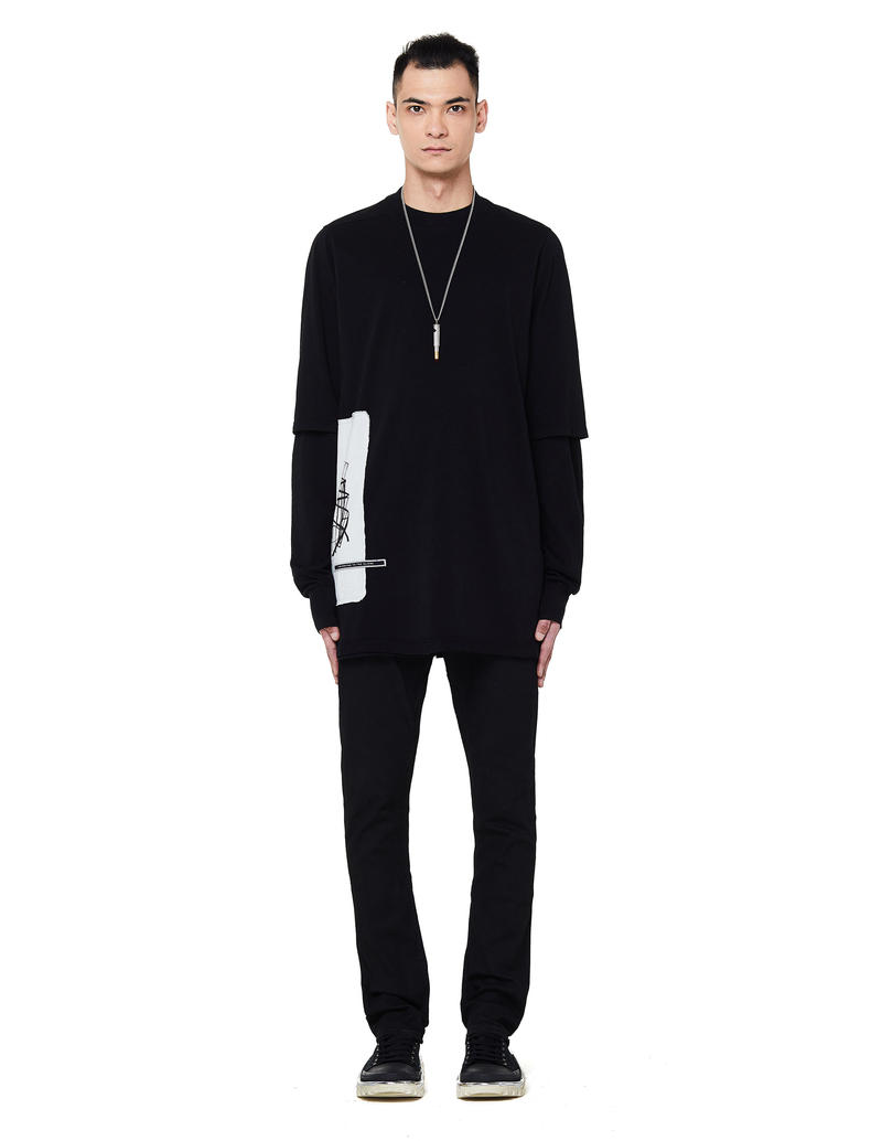 DRKSHDW by Rick Owens Double-Layered Cotton Long Sleeve T