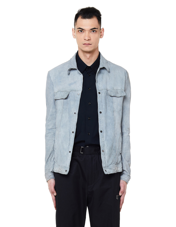 light blue leather jackets