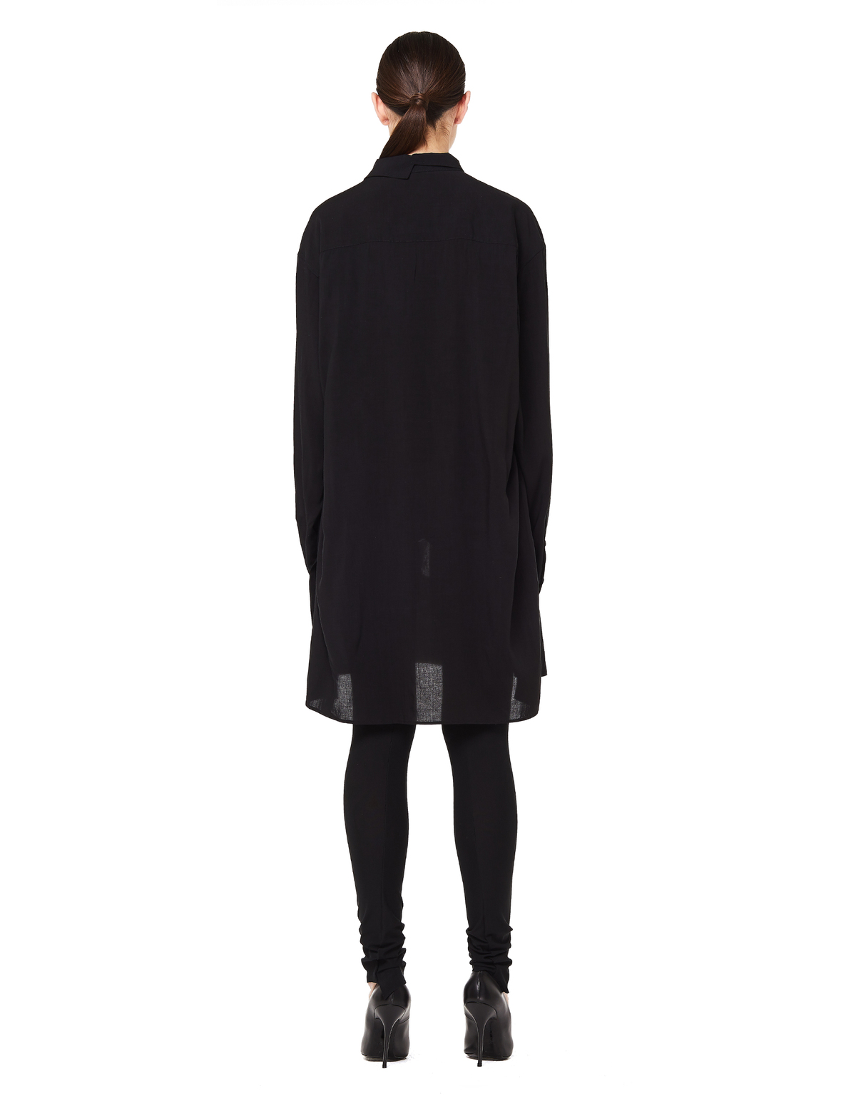 Yohji Yamamoto Black Printed Long Shirt | Garmentory