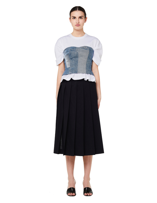 JUNYA WATANABE denim フリル半袖シャツ M JUNYA WATANABE denim フリル半袖シャツ M JUNYA WATANABE denim