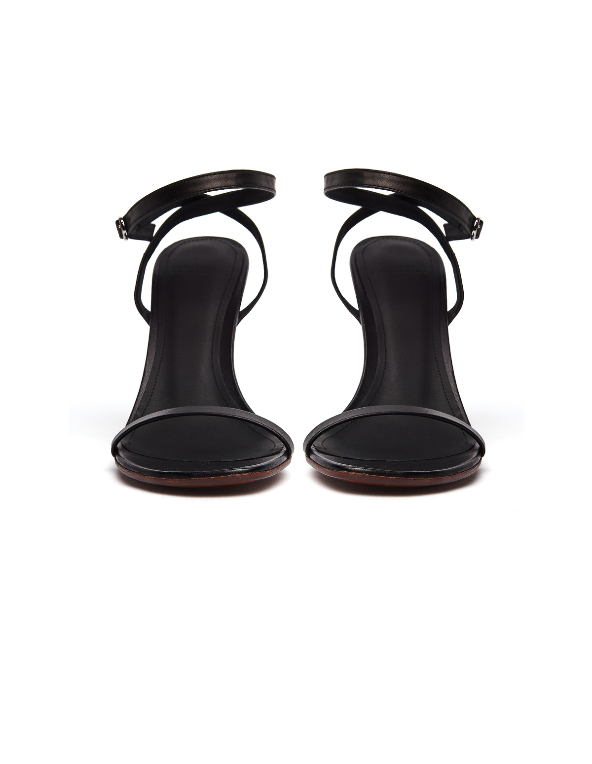 VETEMENTS Killer Black Leather Bullet-heels Sandals | Garmentory display picture 2
