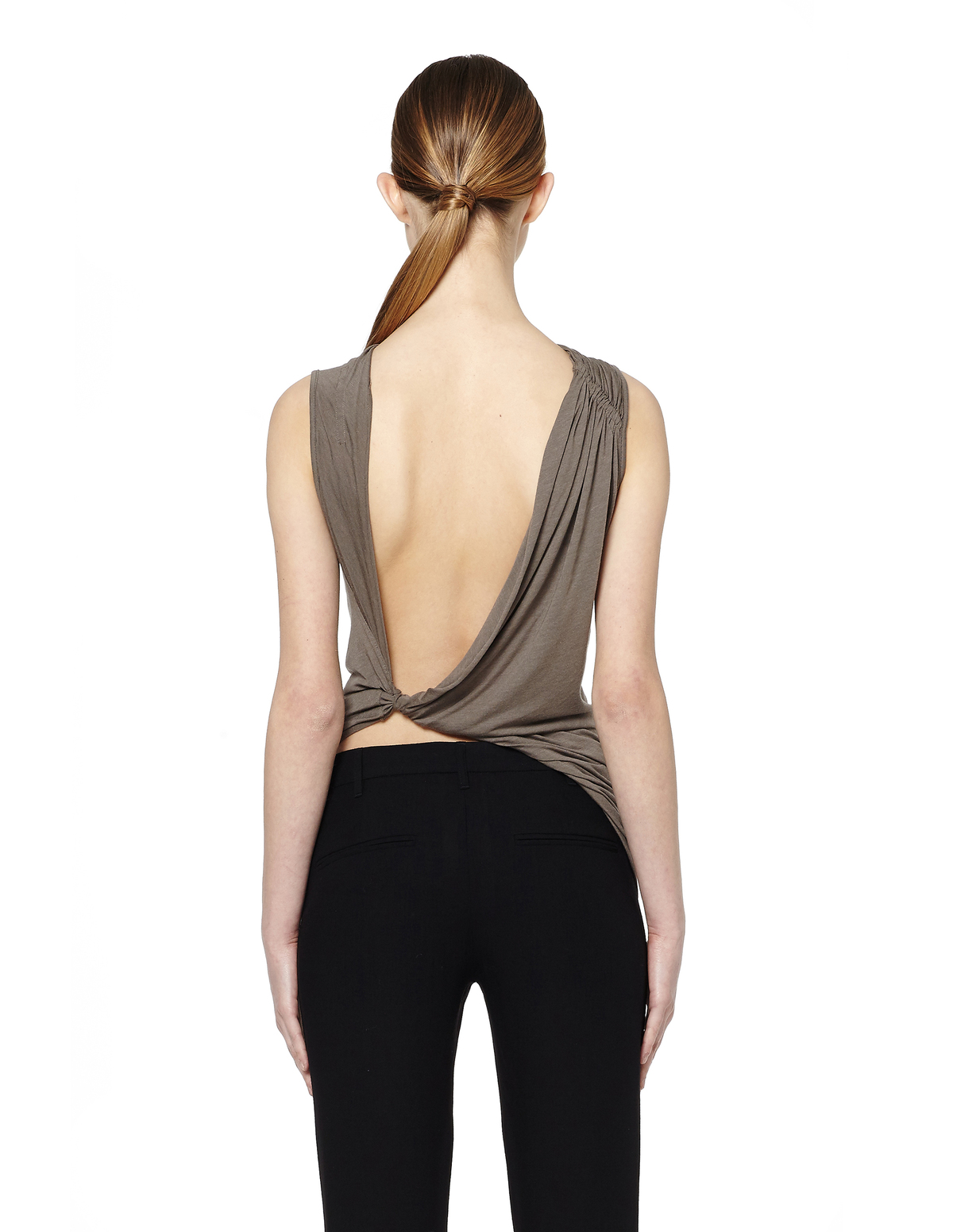 Rick Owens LILIES ドレープカットソー　ノースリーブ Rick Owens Lilies Dress Long Top Sleeveless Wide Shoulder Mauve 42
