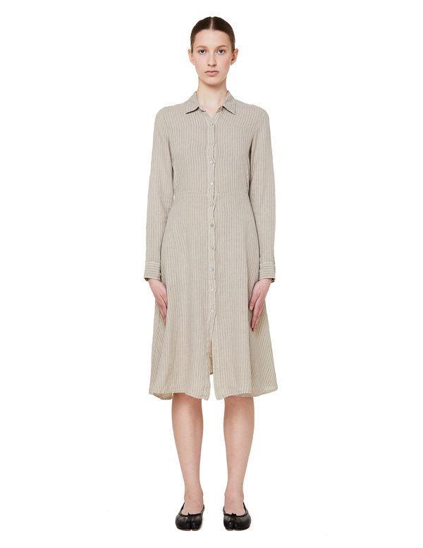 Pcvinsty Linen Shirt Dress Beige