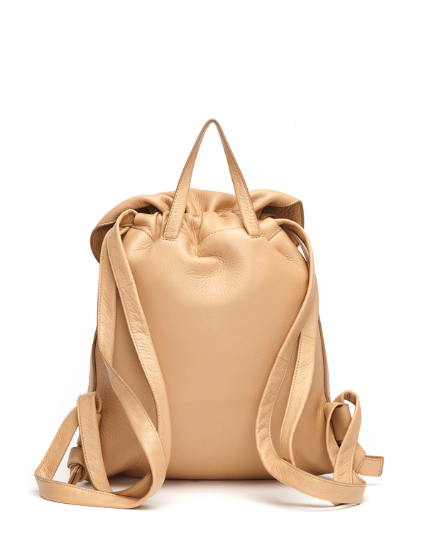 The Row Knapsack Leather Backpack Beige Garmentory