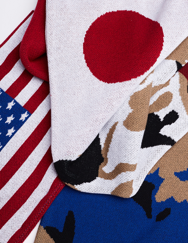 Gosha Rubchinskiy Flags Cotton Mix Scarf - Multicolor
