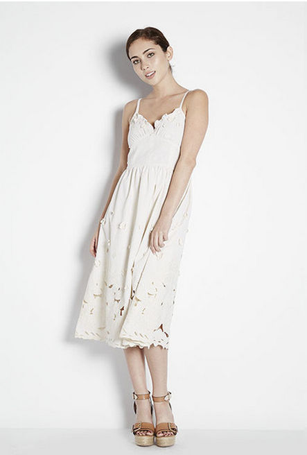 Miusigny by Miho Floral Applique Midi Dress Miusigny by Miho Floral Applique Midi Dress