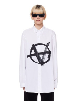 Vetements Anarchy Front Cotton Shirt - White | Garmentory