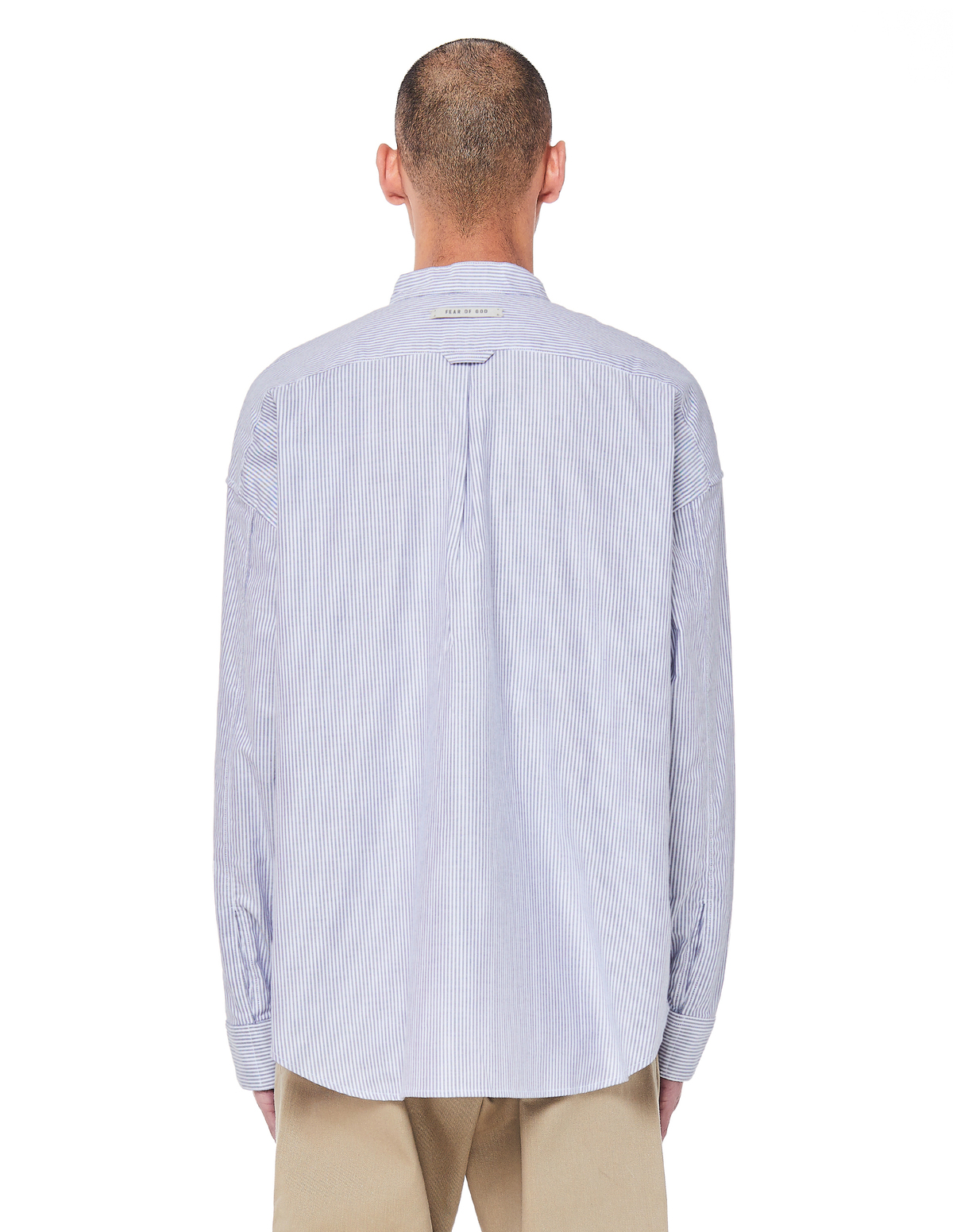 Fear of God Cotton Henley Shirt - Grey Striped | Garmentory