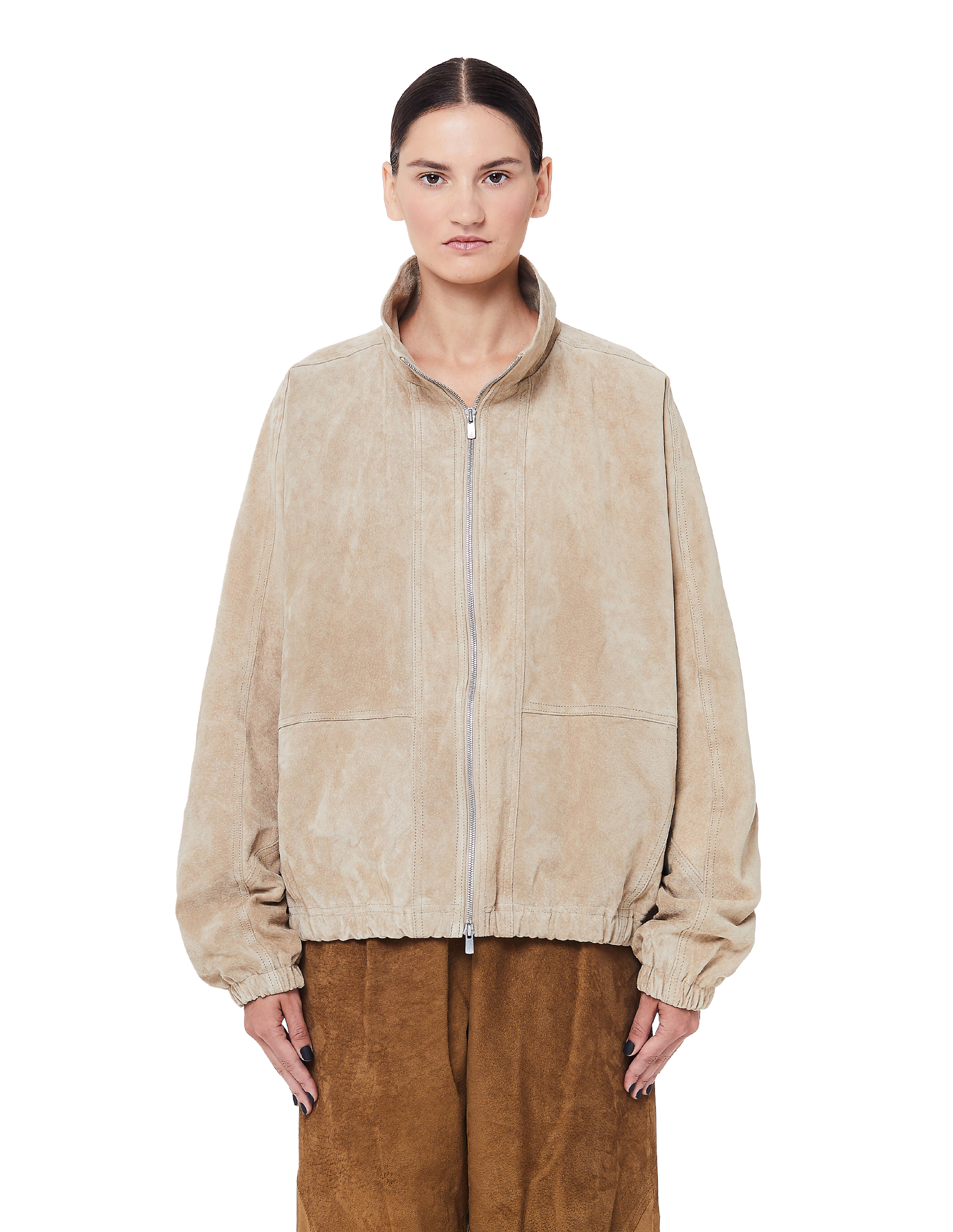 Hender Scheme Leather Not Track Suit Jacket - Beige | Garmentory 