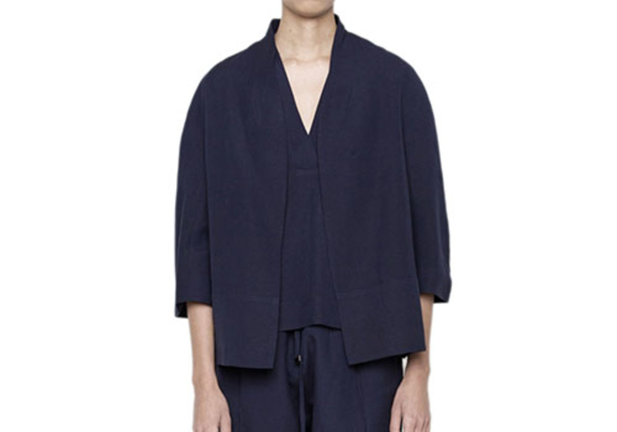 Structured Linen Jacket 7115 BY SZEKI STRUCTURED LINEN JACKET - NAVY | Garmentory
