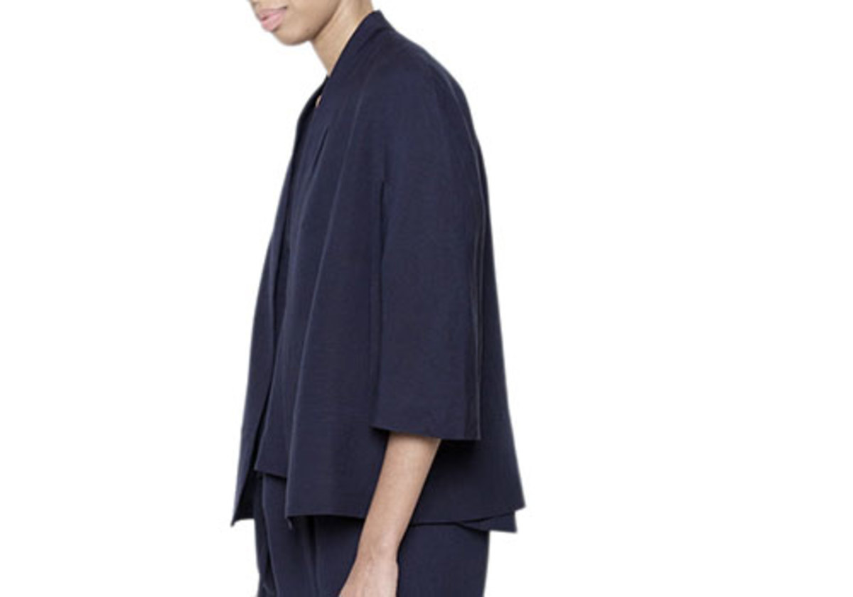 Structured Linen Jacket 7115 BY SZEKI STRUCTURED LINEN JACKET - NAVY | Garmentory