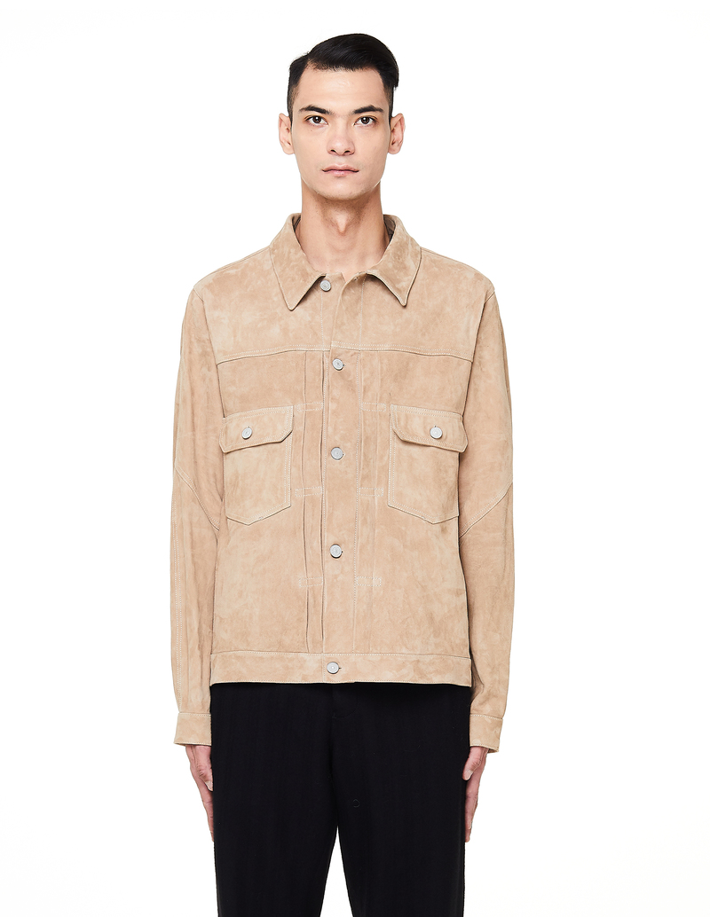 Visvim 101 Suede Trucker Jacket - Beige | Garmentory