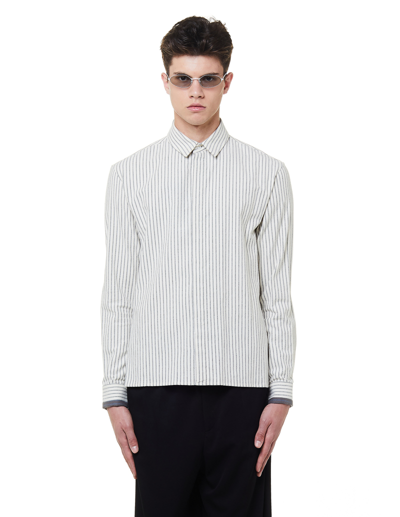 Haider Ackermann Striped Cotton Shirt - White | Garmentory
