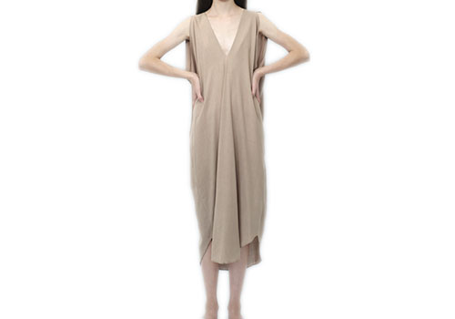 7115 BY SZEKI ORIGAMI SILK DRESS - SAND 7115 BY SZEKI ORIGAMI SILK DRESS - SAND