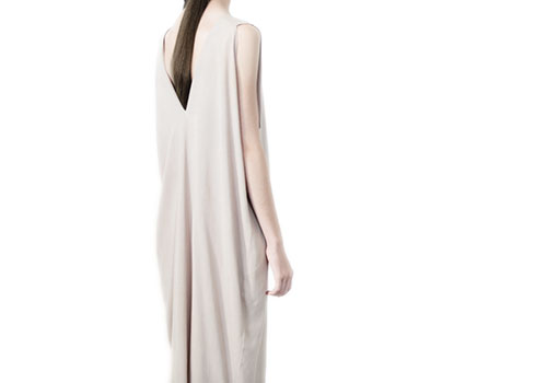 7115 BY SZEKI ORIGAMI SILK DRESS - SAND 7115 BY SZEKI ORIGAMI SILK DRESS - SAND