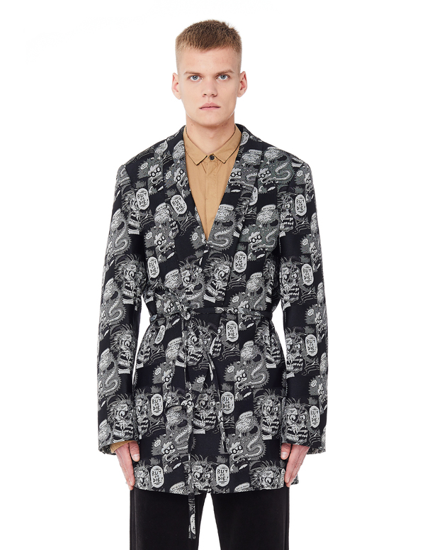 Comme des Garçons Homme plus Buy or Die Jacquard Jacket - Grey