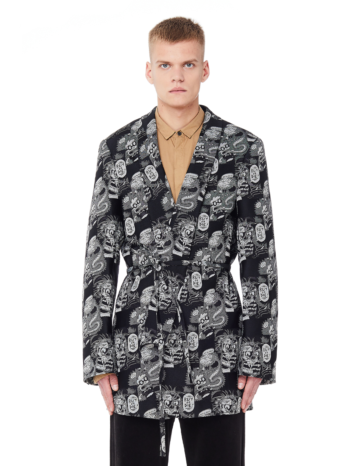 Comme des Garçons Homme plus Buy or Die Jacquard Jacket - Grey