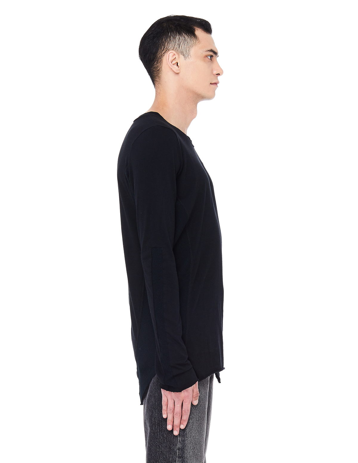 L.G.B. Cotton Long Sleeve T-Shirt - Black | Garmentory