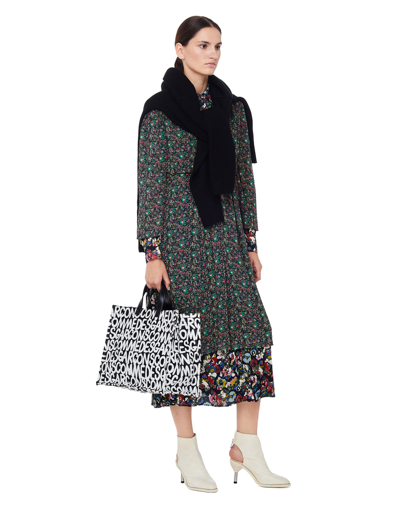 Comme des Garcons Logo Printed Bag - Black/White | Garmentory