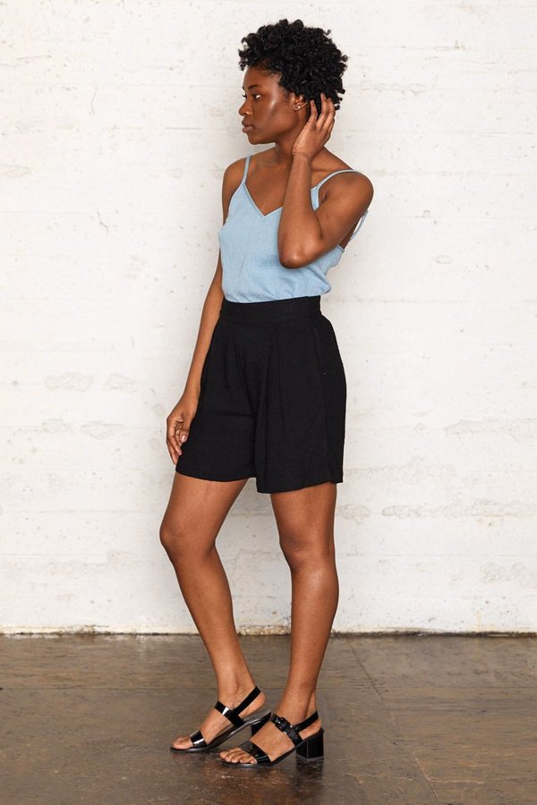 North Of West Pleated Crinkle Strappy Tank - Aqua North Of West Pleated Crinkle Strappy Tank - Aqua