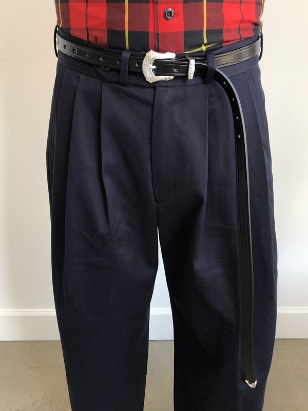 Monitaly Extra Long Leather Belt - Black | Garmentory