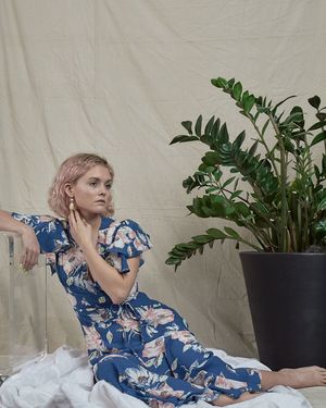 french connection blue floral maxi dress Powder Blue Handloomed Lace Dress - Women's Minimalist Style