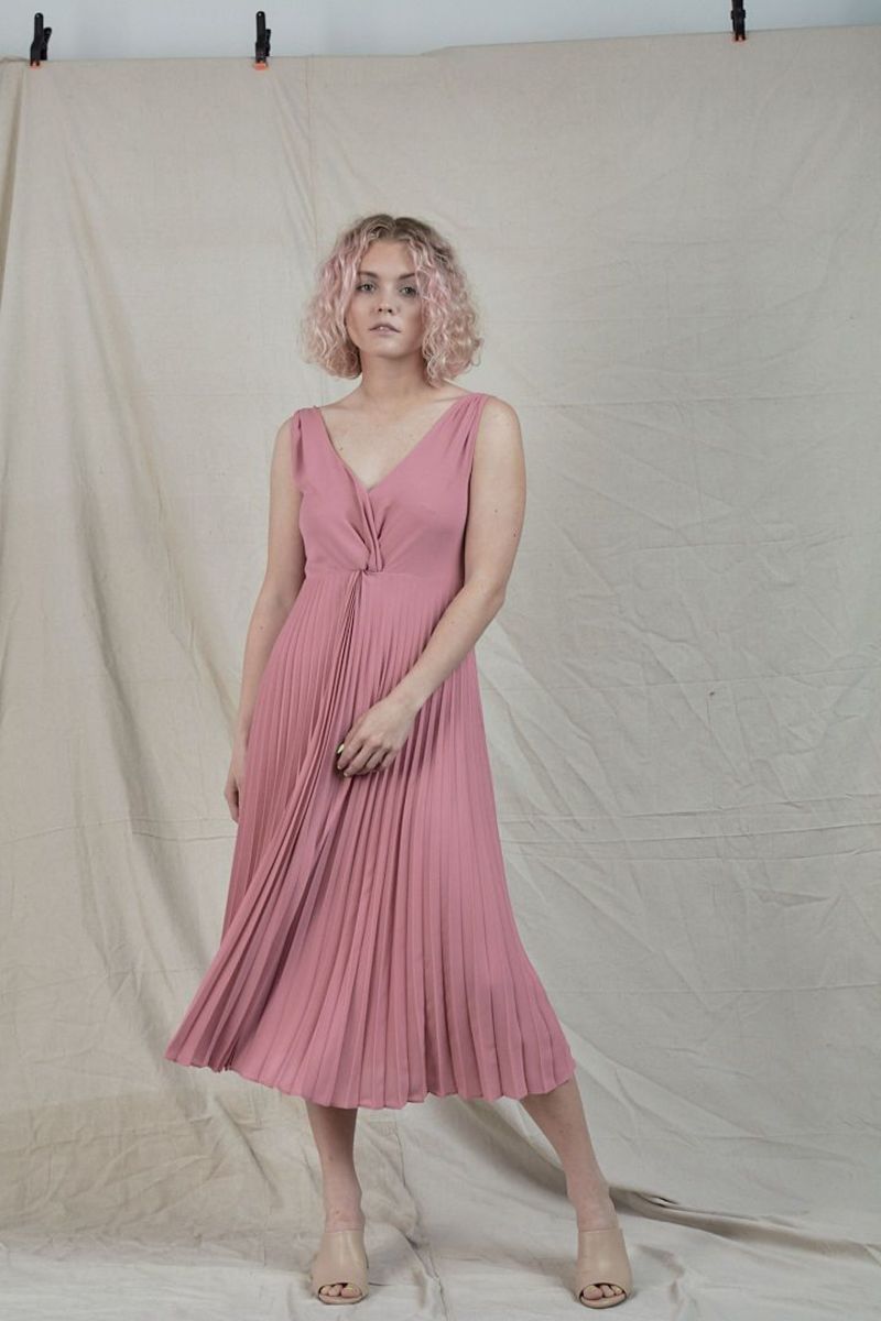 Vince pleated twist front dress sales