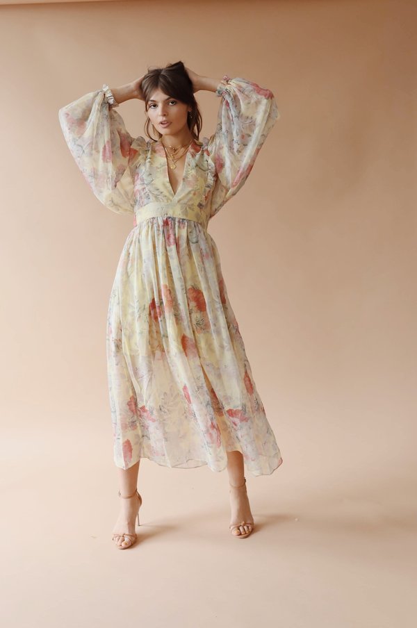 Caara Dress - Yellow Floral Caara Dress - Yellow Floral
