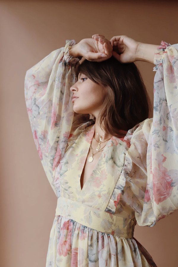 Caara Dress - Yellow Floral Caara Dress - Yellow Floral