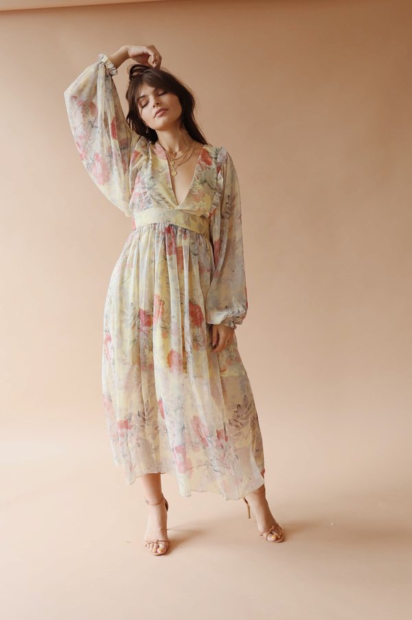 Caara Dress - Yellow Floral Caara Dress - Yellow Floral