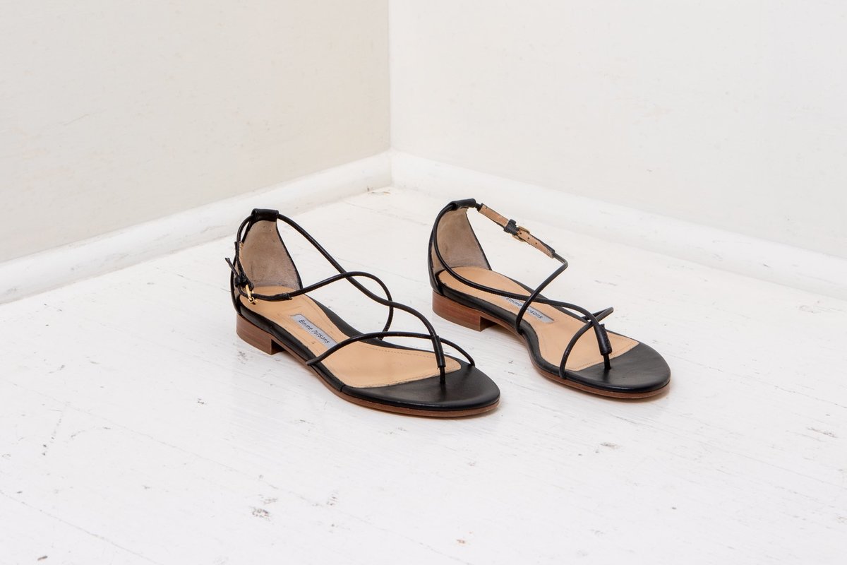Emme Parsons String Sandal - Black | Garmentory