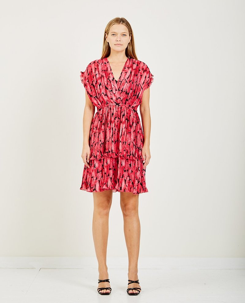 ワンピース Kenzo Pleated Chemise Dress Kenzo PLEATED PEONIE DRESS - FUSCHIA | Garmentory