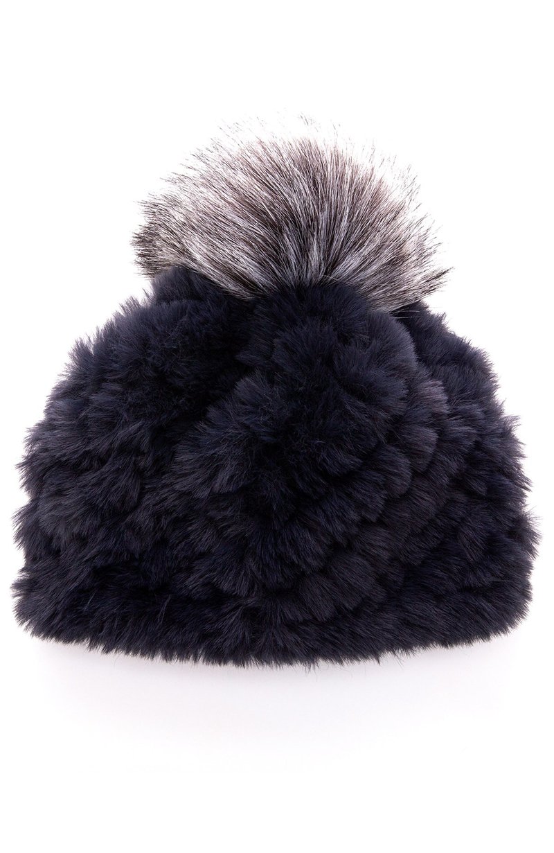 NWT - JOCELYN Faux Fur Pom Metallic Ombré Knit Cream and Golden Brown Beanie Hat Elegant Cream Knit Pom-Pom CHUNKY KNIT HANDMADE BEANIE FUR? main image 3
