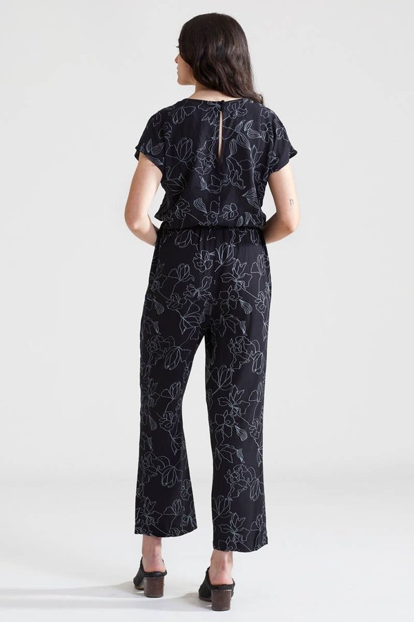 deep v jumpsuit black