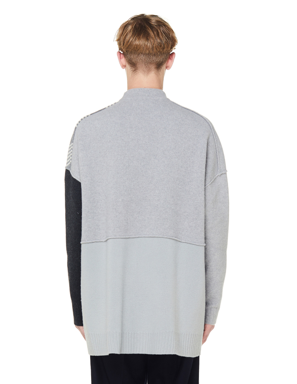 Jil Sander Wool Patchwork Sweater - Grey | Garmentory
